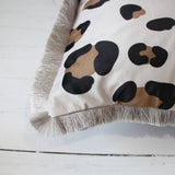 Large Leopard Print Velvet Cushion