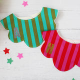 Christmas Festive Scalloped Baby Bib