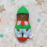 Christmas elf rattle soft toy