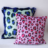 Large Leopard Print Velvet Cushion