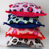 Large Leopard Print Velvet Cushion