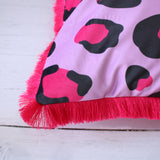 Large Leopard Print Velvet Cushion