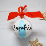 Personalised Striped Ceramic Christmas Bauble