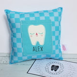 Personalised Checkerboard Tooth Cushion