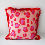 Large Leopard Print Velvet Cushion