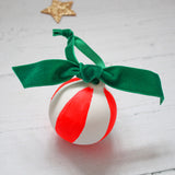 Personalised Striped Ceramic Christmas Bauble