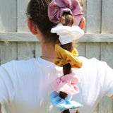 Linen hair scrunchies