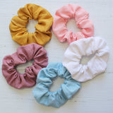 Linen hair scrunchies