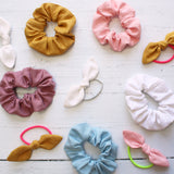 Linen hair scrunchies