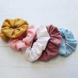 Linen hair scrunchies