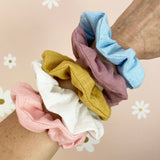 Linen hair scrunchies