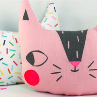 Confetti Cats Cushion - Pink