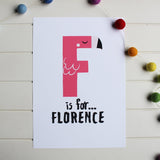 A3 Personalised Alphabet Letter Print