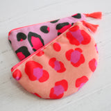 Leopard velvet coin purse