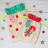 Candy cane reusable Christmas gift bags