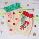 Candy cane reusable Christmas gift bags