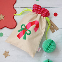 Candy cane reusable Christmas gift bags