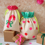 Candy cane reusable Christmas gift bags