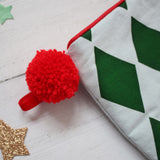 Personalised harlequin Christmas stocking