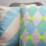 Blue bold striped cushion