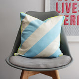 Blue bold striped cushion