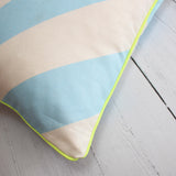 Blue bold striped cushion
