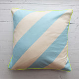 Blue bold striped cushion