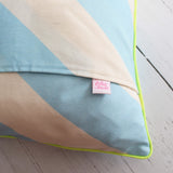 Blue bold striped cushion