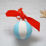 Personalised Striped Ceramic Christmas Bauble