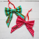 Personalised bow Christmas decoration
