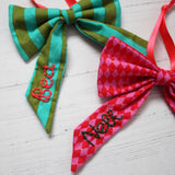 Personalised bow Christmas decoration