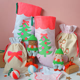 Bow reusable Christmas gift bag set
