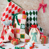 Personalised harlequin Christmas stocking