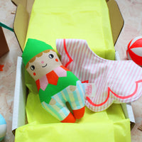 Christmas elf rattle and bib baby gift set