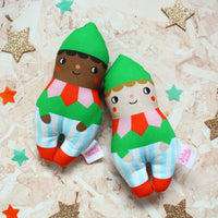 Christmas elf rattle soft toy