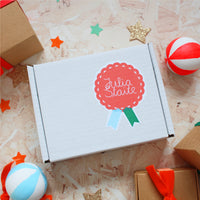Christmas elf rattle and bib baby gift set