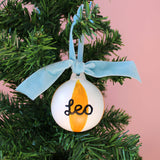 Personalised Striped Ceramic Christmas Bauble