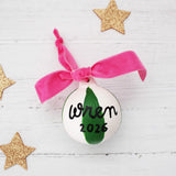 Personalised Striped Ceramic Christmas Bauble