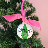 Personalised Striped Ceramic Christmas Bauble