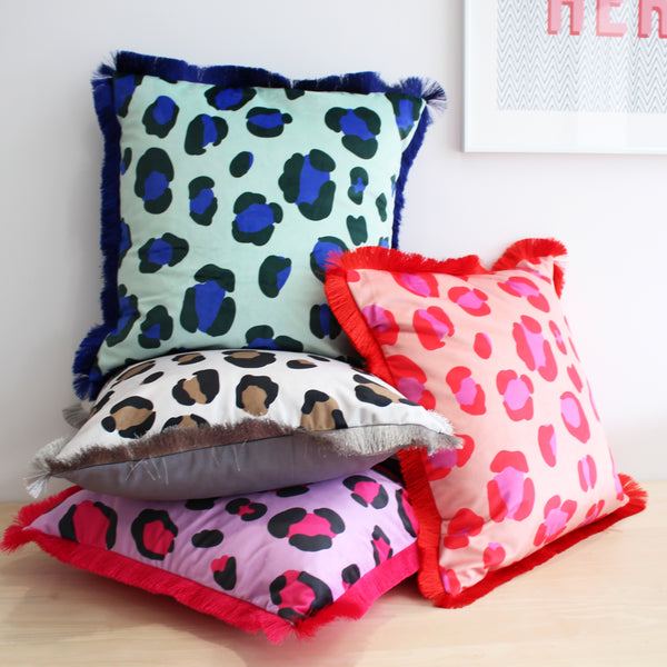 Large Leopard Print Velvet Cushion – Julia Staite