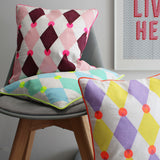 Bright Harlequin Screen Printed