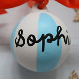 Personalised Striped Ceramic Christmas Bauble