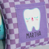 Personalised Checkerboard Tooth Cushion