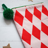 Personalised harlequin Christmas stocking
