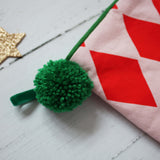 Personalised harlequin Christmas stocking