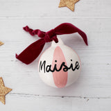 Personalised Striped Ceramic Christmas Bauble