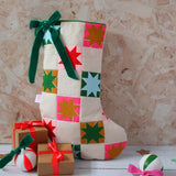 Bright personalised quilted Christmas stocking