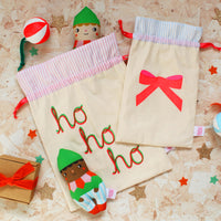Bow reusable Christmas gift bag set