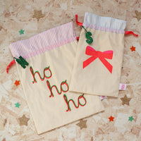 Bow reusable Christmas gift bag set