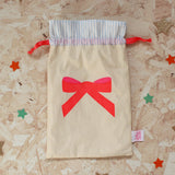 Bow reusable Christmas gift bag set